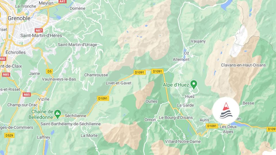 Localisation village de vacances aux 2 Alpes